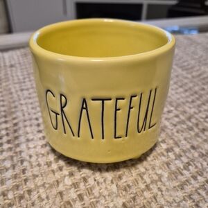 Rae Dunn Yellow Grateful Mug